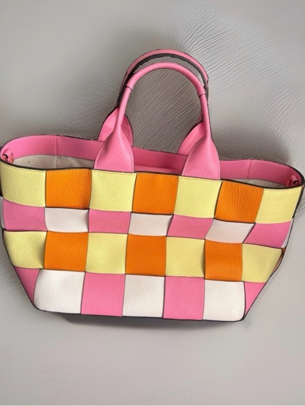 Kate Spade Colorblock Woven Leather Tote - Like New - Picture 6 of 6